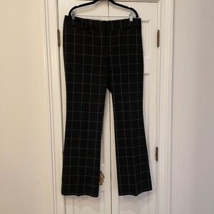 LOFT Black Windowpane Boot Cut Pants